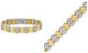 Macy's Men's Diamond Two-Tone Link Bracelet (1/10 ct. t.w.) in Stainless Steel & Gold-Tone Ion-Plated Stainless Steel